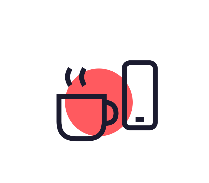 Coffee and phone illustration